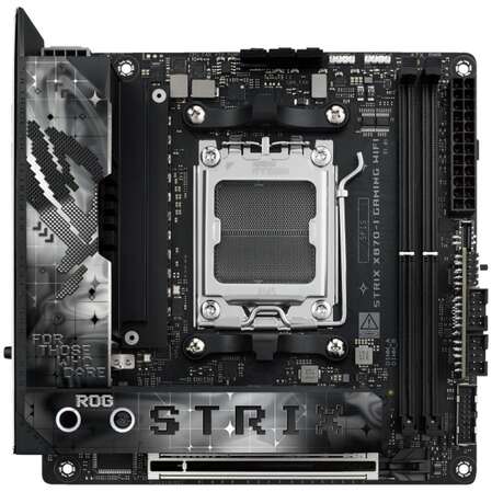 Материнская плата ASUS ROG Strix X870-I Gaming WiFi X870 Socket AM5 2xDDR5, 2xSATA3, RAID, 2xM.2, 1xPCI-E16x, 4xUSB3.2, 3xUSB3.2 Type C, DP, HDMI, WiFi, Glan, mini-ITX