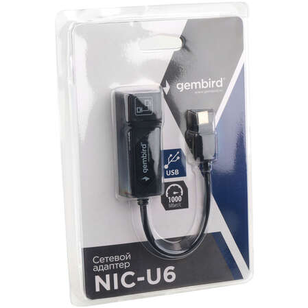 Адаптер Type-C - RJ45 (1Gbps) Gembird NIC-U6