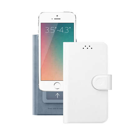 Чехол для мобильного телефона Deppa Flip Wallet размер 3.5"-4.3", белый