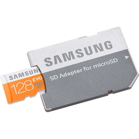 Micro SecureDigital 128Gb SDHC Samsung Evo class10 UHS-I U1 (MB-MP128DARU) + адаптер SD
