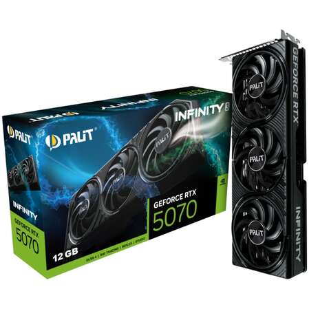 Видеокарта Palit GeForce RTX 5070 12288Mb, Infinity 3 12 Gb (NE75070019K9-GB2050S) 1xHDMI, 3xDP, Ret