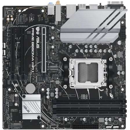 Материнская плата ASUS Prime B650M-A WiFi II B650 Socket AM5 4xDDR5, 4xSATA3, RAID, 2xM.2, 3xPCI-E16x, 4xUSB3.2, D-Sub, DP, HDMI, WiFi, 2.5Glan, mATX