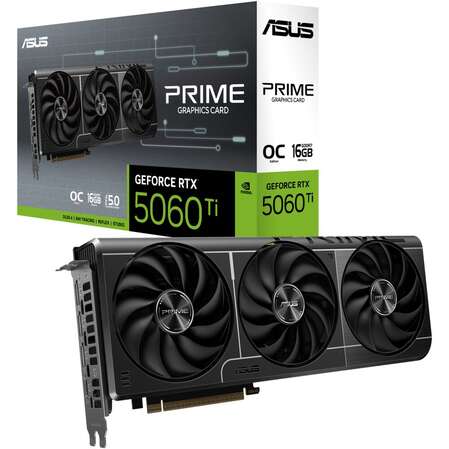 Видеокарта ASUS GeForce RTX 5060 Ti 16384Mb, Prime OC 16 Gb (Prime-RTX5060TI-O16G) 1xHDMI, 3xDP, Ret