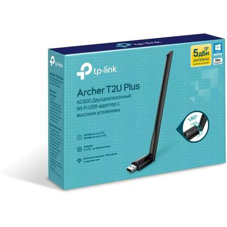 Сетевая карта TP-LINK Archer T2U Plus 802.11ac 433Мбит/с 2.4 и 5ГГц USB