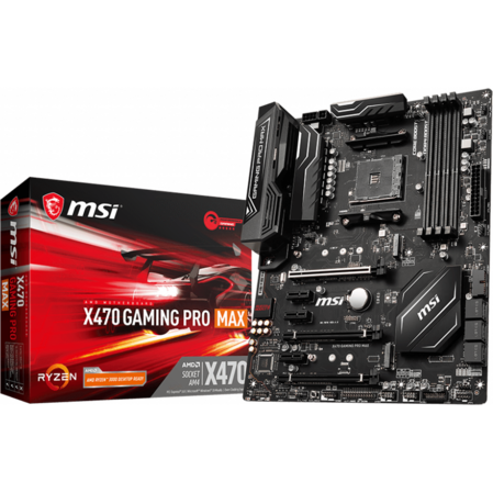 Материнская плата MSI X470 Gaming Pro Max X470 Socket AM4 4xDDR4, 6xSATA3, RAID, 2xM.2, 3xPCI-E16x, 4xUSB3.0, 1xUSB3.1, USB3.0 Type C, DVI-D, HDMI, Glan, ATX