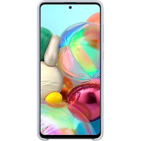 Чехол для Samsung Galaxy A71 SM-A715 Silicone Cover серебристый