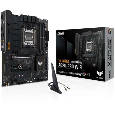 Материнская плата ASUS TUF Gaming A620-Pro WiFi A620 Socket AM5 4xDDR5, 4xSATA3, RAID, 2xM.2, 2xPCI-E16x, 2xUSB3.2, 1xUSB3.2 Type C, DP, HDMI, WiFi, 2.5Glan, ATX