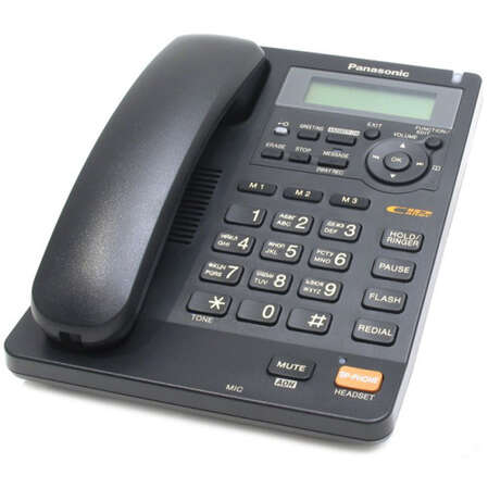 Телефон Panasonic KX-TS2570RUB черный с АОН и автоответчиком