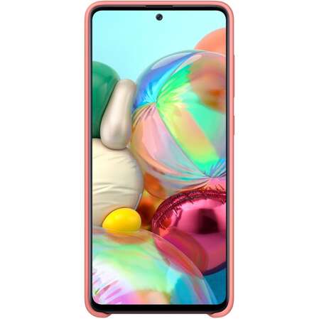 Чехол для Samsung Galaxy A71 SM-A715 Silicone Cover розовый