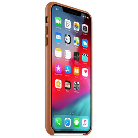 Чехол для Apple iPhone Xs Max Leather Case Saddle Brown