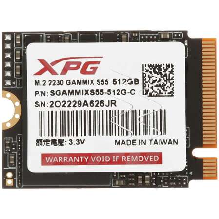 Внутренний SSD-накопитель 512Gb A-Data Gammix S55 SGAMMIXS55-512G-C M.2 2230 PCIe NVMe 4.0 x4