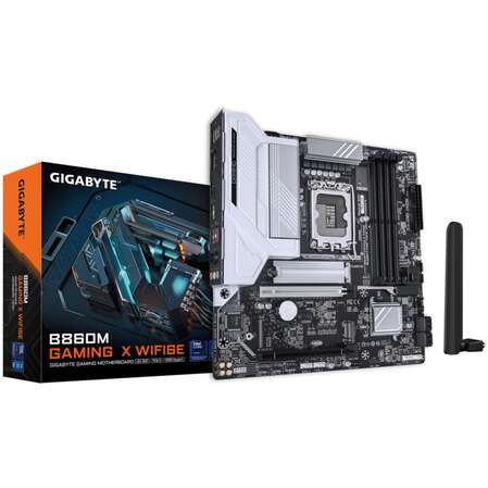 Материнская плата Gigabyte B860M Gaming X WIFI6 B860 Soc-1851 4xDDR5, 4xSATA3, RAID, 2хM.2, 2xPCI-E16x, 3xUSB3.2, 1xUSB3.2 Type C, DP, HDMI, WiFi, 2.5Glan, mATX