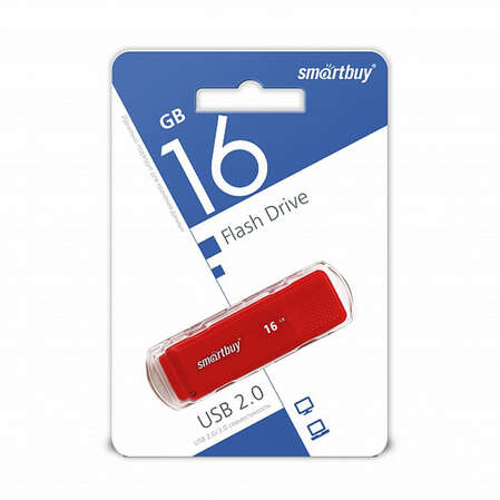 USB Flash накопитель 16GB Smartbuy Dock (SB16GBDK-R) USB 2.0 красный