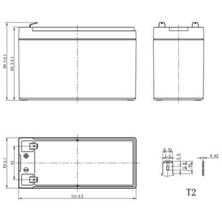 Батарея Powercom PM-12-7.2, 12V 7.2Ah