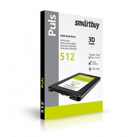 Внутренний SSD-накопитель 512Gb Smartbuy Puls SB512GB-PULS-25SAT3 SATA3 2.5" Oem