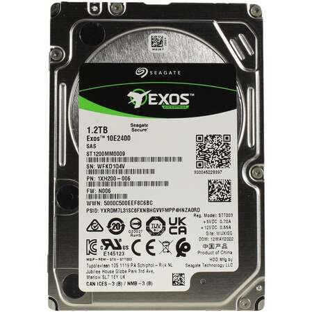 Внутренний жесткий диск 2,5" 2.5" 1200Gb Seagate Exos 10E2400 (ST1200MM0009) 128Mb 10000rpm SAS
