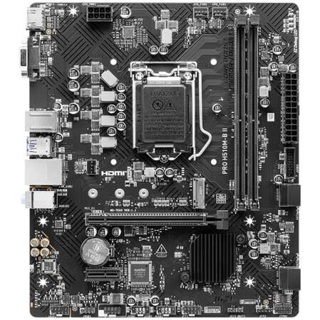 Материнская плата MSI Pro H510M-B II H470 Socket-1200 2xDDR4, 4xSATA3, 1xM.2, 1xPCI-E16x, 2xUSB3.2, D-Sub, HDMI, Glan, mATX