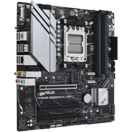 Материнская плата ASUS Prime B650M-A WiFi II B650 Socket AM5 4xDDR5, 4xSATA3, RAID, 2xM.2, 3xPCI-E16x, 4xUSB3.2, D-Sub, DP, HDMI, WiFi, 2.5Glan, mATX