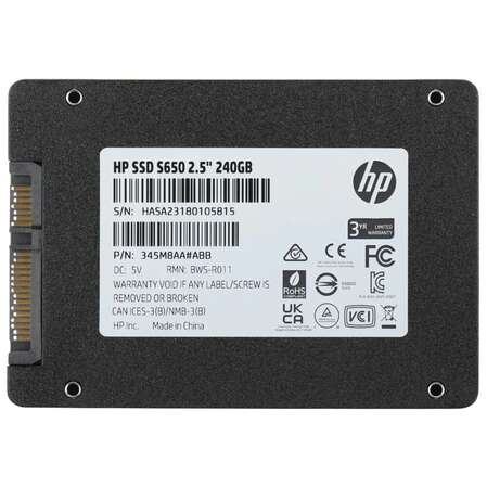 Внутренний SSD-накопитель 240Gb HP S650 345M8AA#ABB SATA3 2.5"