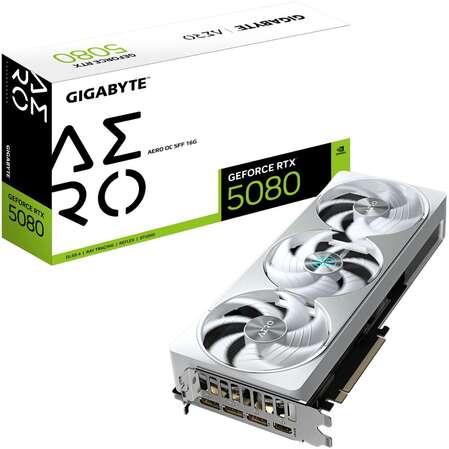 Видеокарта Gigabyte GeForce RTX 5080 16384Mb, Aero OC SFF 16 Gb (GV-N5080AERO OC-16GD) 1xHDMI, 3xDP, Ret