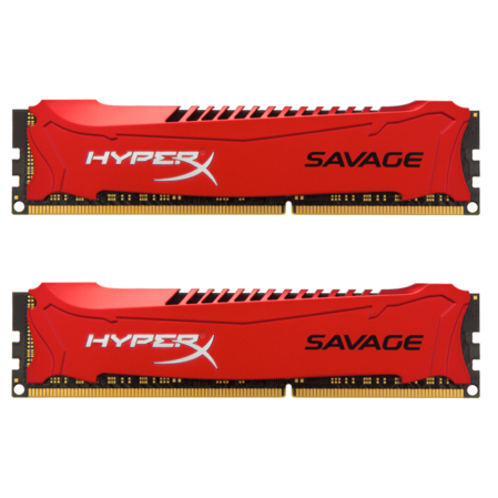 Модуль памяти DIMM 8Gb 2x4Gb KIT DDR3 PC12800 1600MHz Kingston HyperX Savage Red (HX316C9SRK2/8)