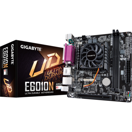 Материнская плата Gigabyte GA-E6010N AMD E1-6010 (1.35 GHz), 2xDDR3, D-Sub, HDMI, GLan, mini-ITX Ret 