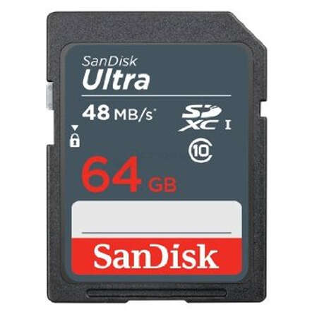 Карта памяти SecureDigital 64Gb Sandisk Ultra SDXC class 10 UHS-I (SDSDUNB-064G-GN3IN)