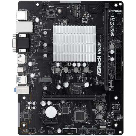 Материнская плата ASRock N100M, DDR4, GLan mАTX