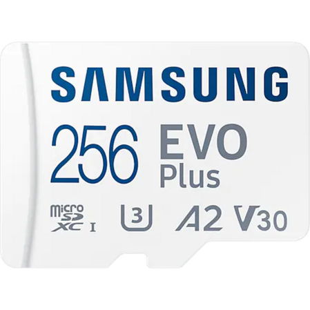 Карта памяти Micro SecureDigital 256Gb SDXC Samsung Evo Plus class10 UHS-I U3 (MB-MC256KA) + адаптер SD