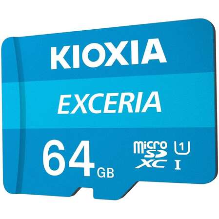 Карта памяти Micro SecureDigital 64Gb Kioxia Exceria G2 SDXC class 10 (LMEX1L064GG2) + SD адаптер
