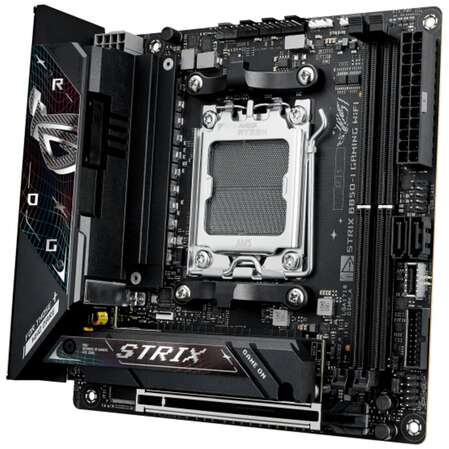 Материнская плата ASUS ROG Strix B850E-I Gaming WiFi B850 Socket AM5 2xDDR5, 2xSATA3, RAID, 2xM.2, 1xPCI-E16x, 4xUSB3.2, 2xUSB3.2 Type C, HDMI, Wi-Fi, 2.5Glan, mini-ITX