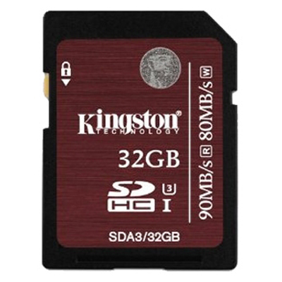 SecureDigital 32Gb Kingston Ultimate SDHC UHS-I U3 (SDA3/32GB) 