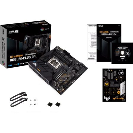 Материнская плата ASUS TUF Gaming B660M-Plus D4 B660 Socket-1700 4xDDR4, 4xSATA3, RAID, 2xM.2, 2xPCI-E16x, 5xUSB3.2, 1xUSB3.2 Type C, DP, HDMI, 2.5Glan, mATX