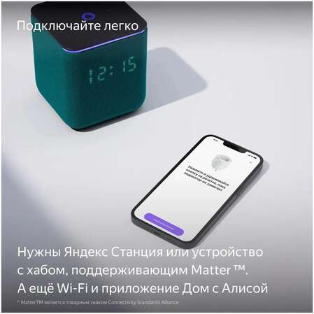 Умная розетка Яндекс, Matter, черный