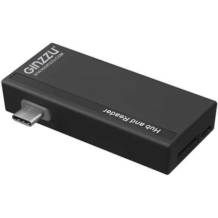 Card Reader внешний GiNZZU, (GR-562UB) Черный Type C SD/microSD & USB3.0/2.0 HUB