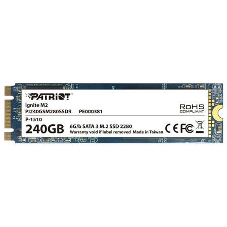 Внутренний SSD-накопитель 240Gb Patriot Ignite M.2 2280 PI240GSM280SSDR M.2 SATA3
