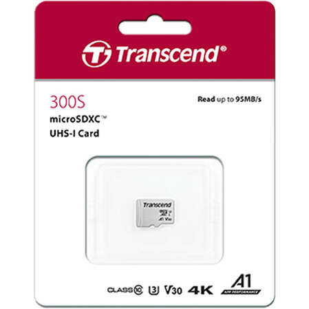 Карта памяти Micro SecureDigital 128Gb Transcend class10 UHS-1 (TS128GUSD300S-A) + SD адаптер