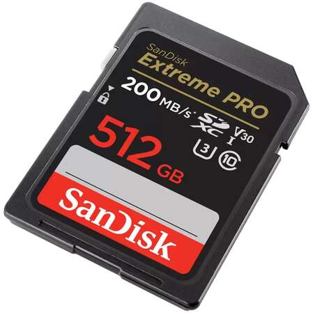 Карта памяти SecureDigital 512Gb SanDisk Extreme Pro SDXC Class 10 V30 U3 (SDSDXXD-512G-GN4IN)