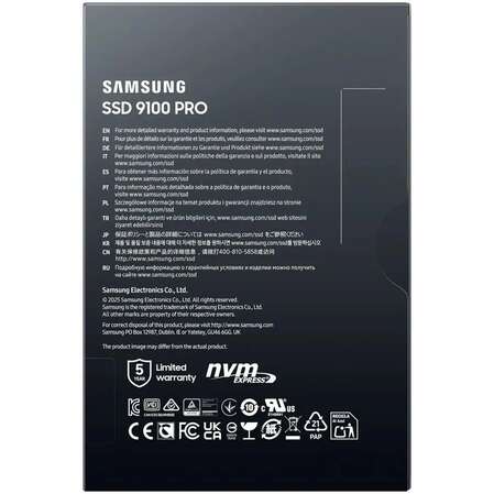 Внутренний SSD-накопитель 1000Gb Samsung 9100 Pro (MZ-VAP1T0BW) M.2 2280 PCI-E 5.0 x4