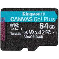 Карта памяти Micro SecureDigital 64Gb Kingston Canvas Go Plus SDXC class 10 UHS-I U3 V30 A2 (SDCG3/64GBSP)