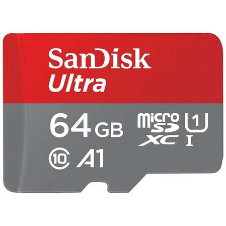 Карта памяти Micro SecureDigital 64Gb SanDisk Ultra microSDXC class 10 A1 SDSQUA4-064G-GN6MN 