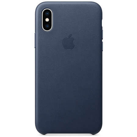 Чехол для Apple iPhone Xs Leather Case Midnight Blue