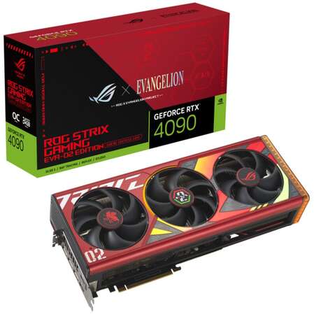 Видеокарта ASUS GeForce RTX 4090 24576Mb, Strix OC EVA-02 24G (ROG-Strix-RTX4090-O24G-EVA-02-Edition) 2xHDMI, 3xDP, Ret