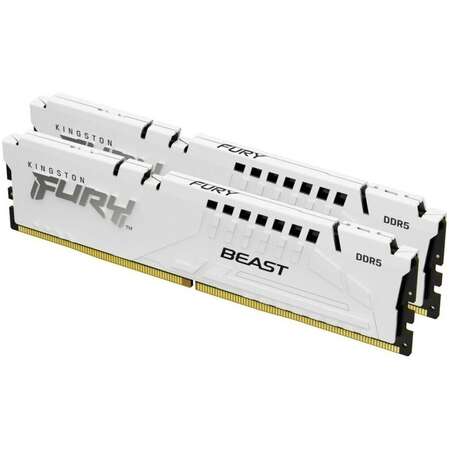 Модуль памяти DIMM 32Gb 2х16Gb DDR5 PC48000 6000MHz Kingston Fury Beast RGB White EXPO (KF560C36BWE2K2-32)