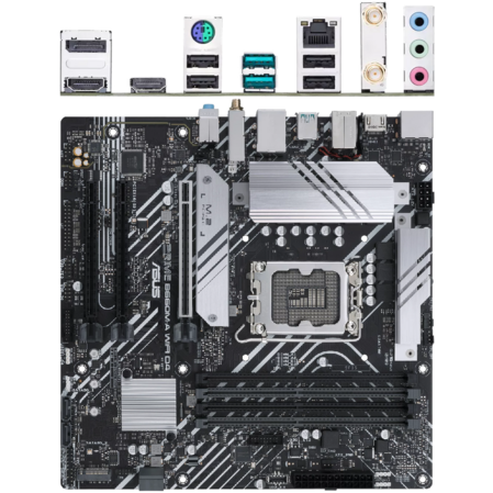 Материнская плата ASUS Prime B660M-A D4-CSM B660 Socket-1700 4xDDR4, 4xSATA3, RAID, 2xM.2, 3xPCI-E16x, 2xUSB3.2, DP, 2xHDMI, Glan, mATX