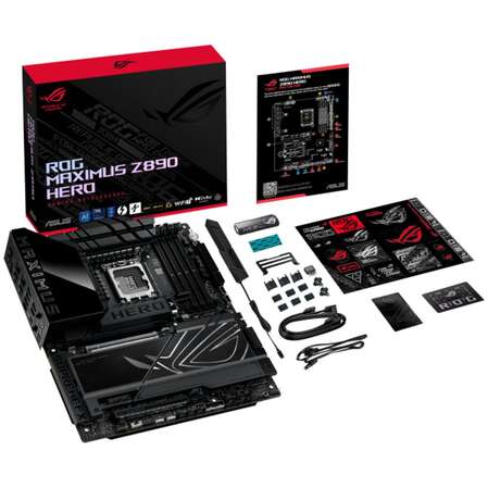 Материнская плата ASUS ROG Maximus Z890 Hero Z890 Soc-1851 4xDDR5, 4xSATA3, RAID, 6хM.2, 4xPCI-E16x, 9xUSB3.2, 2xUSB3.2 Type C, DP, HDMI, WiFi, 2xGlan, ATX
