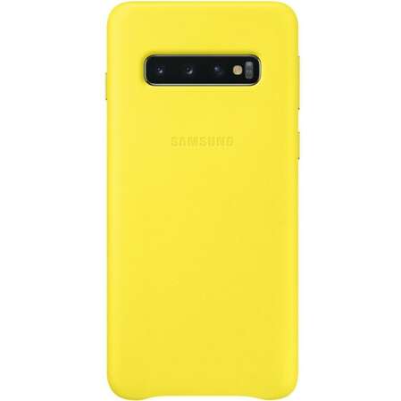 Чехол для Samsung Galaxy S10 SM-G973 Leather Cover жёлтый
