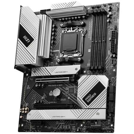 Материнская плата MSI Pro B650-A WiFi Socket-AM5 AMD B650 4xDDR5, 4xSATA3, RAID, 3xM.2, 2xPCI-E16x, 7xUSB3.2, DP, HDMI, WiFi, 2.5Glan, ATX Ret
