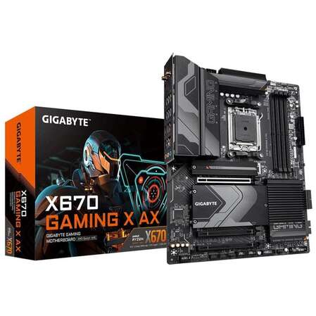 Материнская плата Gigabyte X670 Gaming X AX Socket-AM5 AMD X670 4xDDR5, 4xSATA3, RAID, 4xM.2, 3xPCI-E16x, 6xUSB3.2, 1xUSB3.2 Type C, HDMI, WiFi, 2.5Glan, ATX Ret