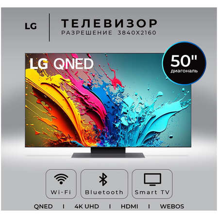 Телевизор 50" LG 50QNED86T6A.ARUG 2024 (4K UHD 3840x2160, Smart TV) черный титан (EAC)